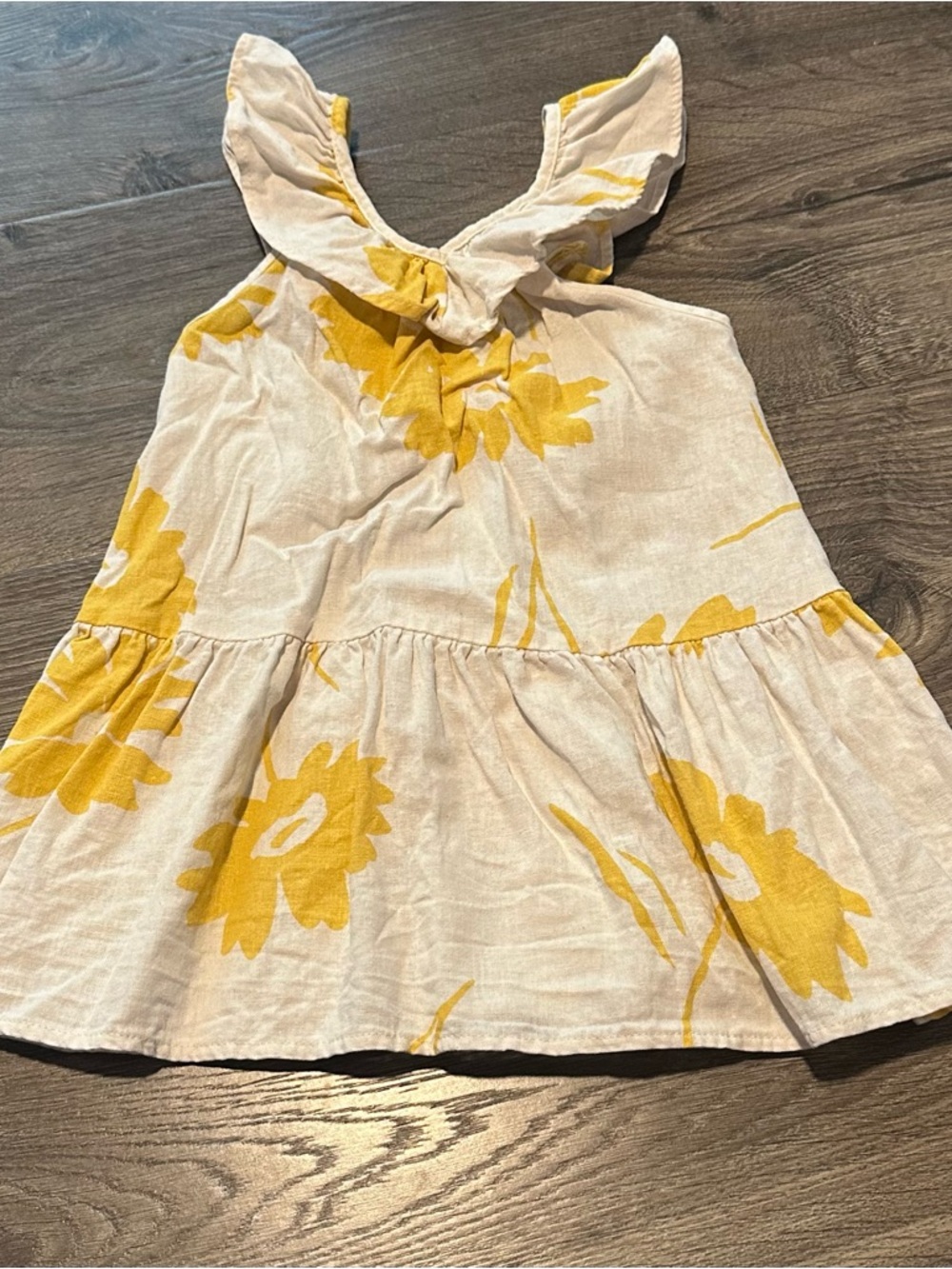 Zara 2-3t Yellow Floral Sundress Linen Viscose